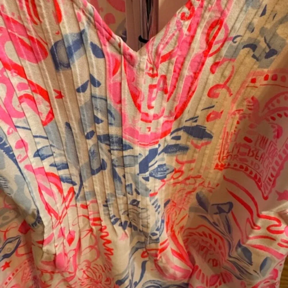 NWT Lilly Pulitzer Danika Tunic Top Size 8 Floral Bell Sleeve V-Neck - Picture 4 of 9